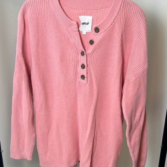 AERIE BLUSH PINK SWEATER W BUTTON DETAILS! Great quality! L - Picture 1 of 5